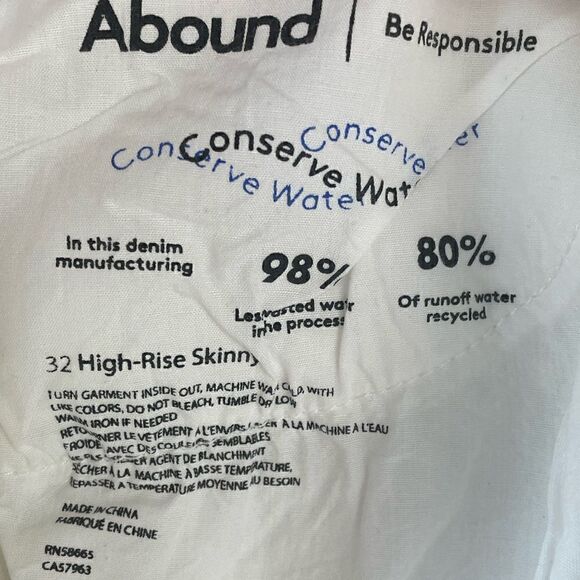 EUC Abound Womens High-Rise Skinny White Skinny Jeans Size 32 - Picture 4 of 5